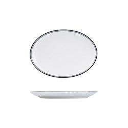 Nano Cru Oval Coupe Plate White & Black 360mm RAK