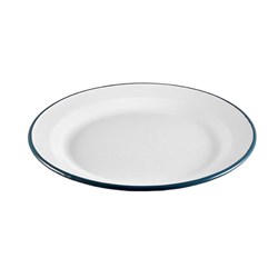 Flat Round Plate 240mm White Enamel Urban Style