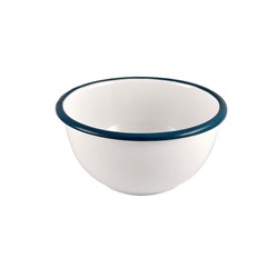 Conica Bowl 120mm White Enamel Blue Rim Urban Style