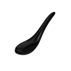 Melamine Chinese Spoon Black 150mm Ryner