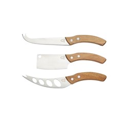 Cheese Knife 3 Piece Set Wood Handle Artesa