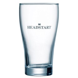 Conical Headstart Beer Glass Tempered Certified Nucleated 425ml Arcoroc