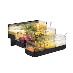 Condiments Station 9 Glass Jars With Stand Black 317x314x174mm Rosseto