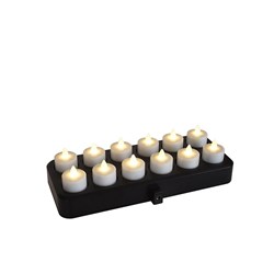 Rechargeable LED Candles Warm White Set Of 12 URO Light