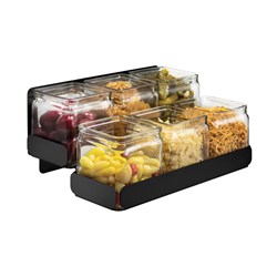 Black 2 Level Condiment Station Rosseto