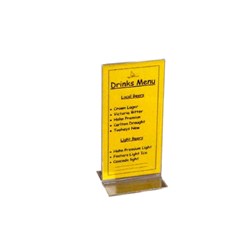 Acrylic Menu Stand Clear Dl Mills Styrox