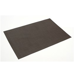 Placemat Plastic Woven Black/Brown 450x300mm Connoisseur