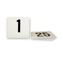 Plastic 1 - 25 Table Number Set Black/ White 150mm 