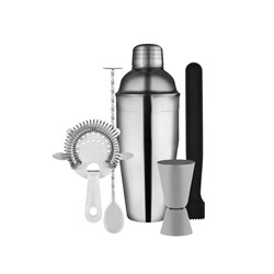 5 Piece Cocktail Set Silver 700ml Zanzi