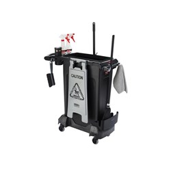 Slim Jim Cleaning Cart With Caddy Kit 87L Rubbermaid