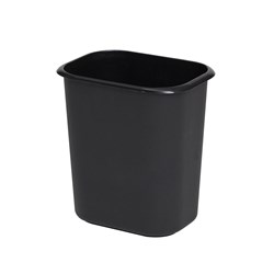 Waste Bin 14L Black Plastic 295x210x320mm