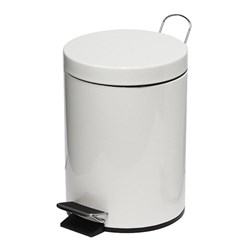 Pedal Bin Round White 5L