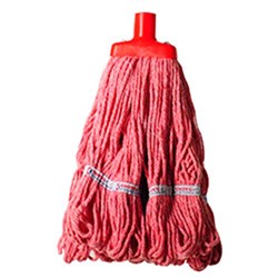 Round Cotton Hospital Mop Head Red 350Gm Kleaning Essentials