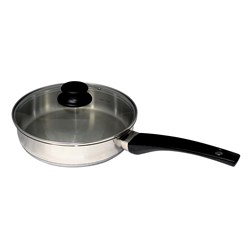 Frypan & Glass Lid Stainless Steel 240mm Connoisseur