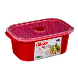 Microsafe Container With Lid Red 1.6L Decor