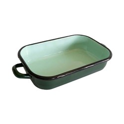 Enamelware Induction Baking Dish With Handles Green 2.2L 340x185x65mm Urban Style