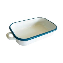 Enamelware Induction Baking Dish With Handles White 2.2L 340x185x65mm Urban Style