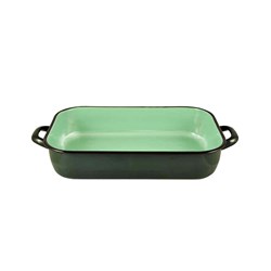 Enamelware Induction Baking Dish With Handles Grey 3.4L 405x225x72mm Urban Style