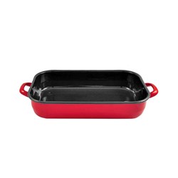Enamelware Induction Baking Dish With Handles Red 4.8L 460x250x72mm Urban Style