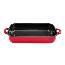 Enamelware Induction Baking Dish With Handles Red 6L 490x280x77mm Urban Style