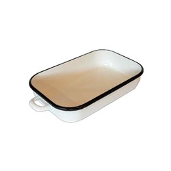 Enamelware Induction Baking Dish With Handles White 6L 490x280x77mm Urban Style