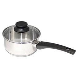 Saucepan & Glass Lid Stainless Steel 160mm Connoisseur