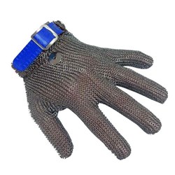 Glove Chain Mesh 5 Finger Plastic Strap Blue Large Niroflex 