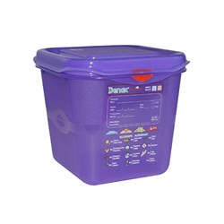 Airtight Container 1/6 With Lid 150mm Purple Gastronox