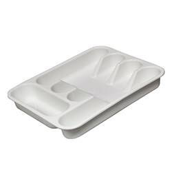 Plastic Five Compartment Cutlery Tray White Weatherdon