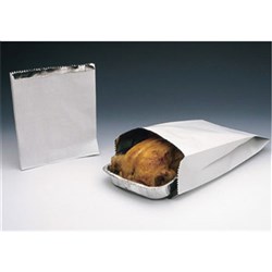 Foil Lined Plain Chicken Bag White Large 165x58x295mm Detpak
