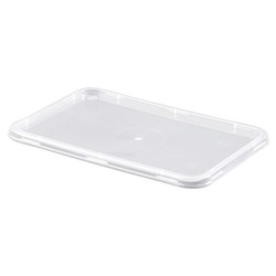 Plastic Ribbed Rectangle Container Lid Suits 500/750/1000ml Genfac Plastics