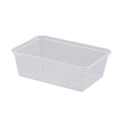 Plastic Rectangle Container Clear 750ml Essentials Collection