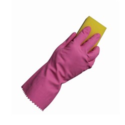 Silverlined Rubber Gloves Pink Size 8.5 Medium Bastion