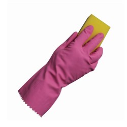 Silverlined Rubber Gloves Pink Size 9.5 Large Bastion