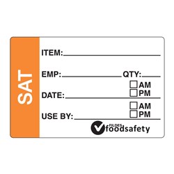 Label Prep Dissolvable Saturda 49X75mm 250/Roll Fildes Food Safety