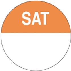 Saturday Round Label 24Mm 1000/Roll Removable Fildes Food Safety