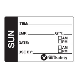 Label Prep Removable 49x75mm Sunday 250/Roll Fildes Food Safety