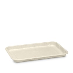 BioCane Produce Tray 8X5" Nat 208X136x16mm 125/Pkt (4) BioPak