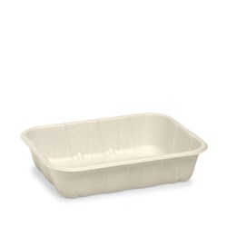 BioCane Produce Tray 500Gm Nat 182X137x41mm 125/Pkt (4) BioPak