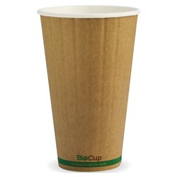 BioCup Double Wall Coffee Cup Kraft Brown 16oz 473ml BioPak
