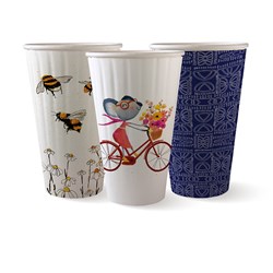 BioCup Art Series Double Wall Cups 460ml 16oz 90mm