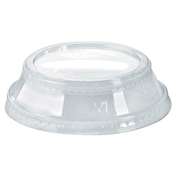 BioCup PLA Cup Raised Flat Lid Clear Suits 360/420/500ml BioPak