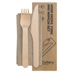 BioCutlery Cutlery Set 16cm Wood BioPak