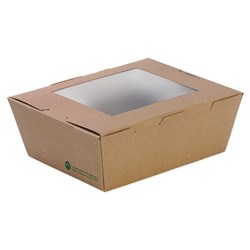 BioBoard Window Lunch Box Kraft Brown BioPak