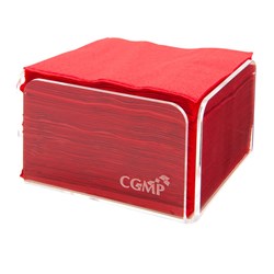 Quilted Paper Cocktail Napkin Red 1/4 Fold 200x200mm CGMP