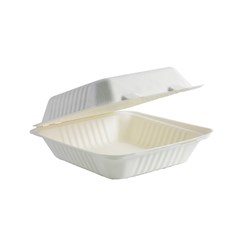 BioCane Rectangle Clamshell White 198x203x81mm BioPak