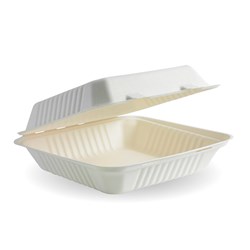 BioCane Square Clamshell White 229x229x81mm BioPak