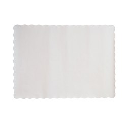Scalloped Paper Disposable Tray Mat White Alpen