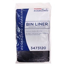 General Purpose Garbage Bags Black 120L Kleaning Essentials