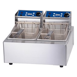 Birko Double Pan Deep Fryer Silver 2x5L 1001002